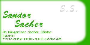 sandor sacher business card